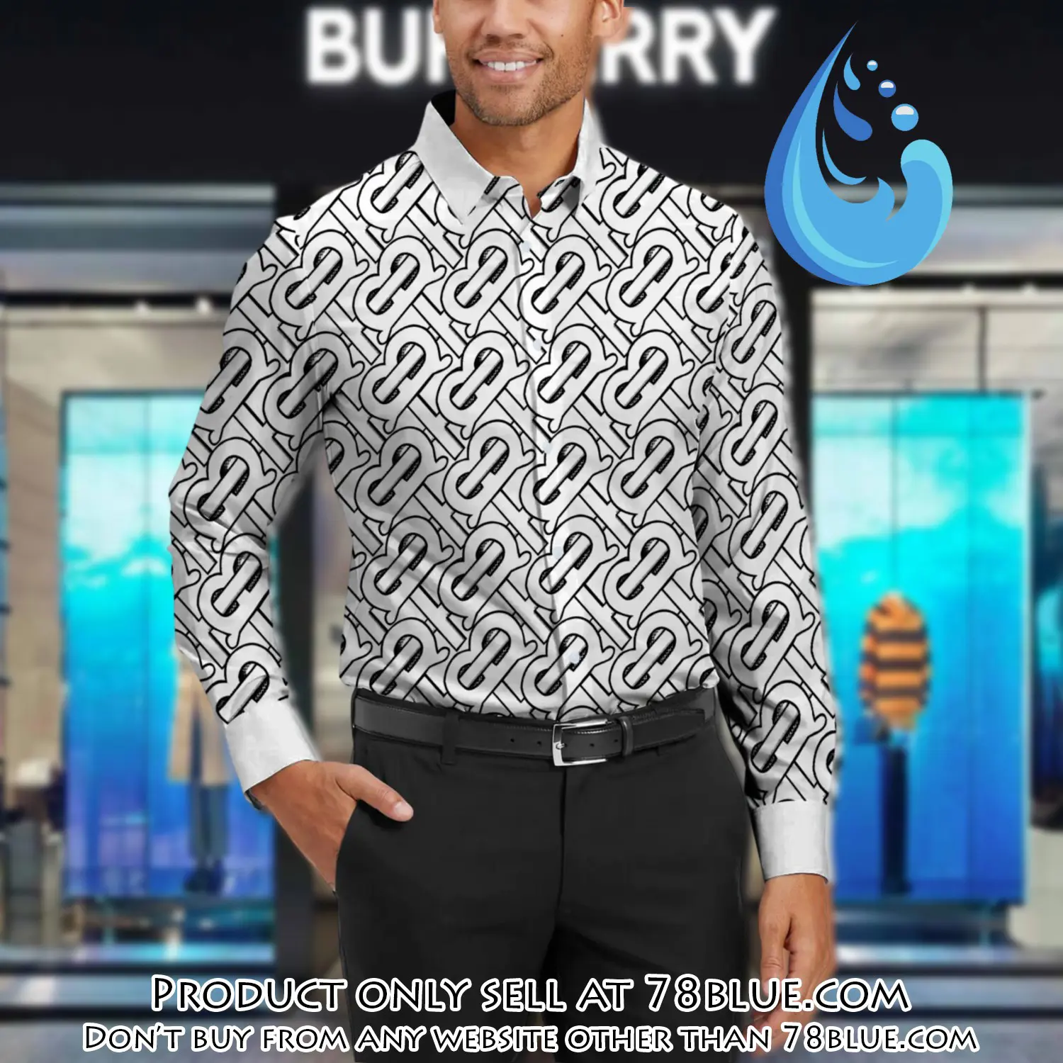 Burberry long sleeves button down shirt for elegant men lsb1015 78b1717412